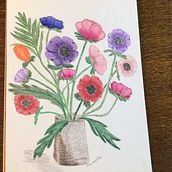 Anemones. Drawing, Pencil Drawing, and Sketchbook project by Gerdina - 12.14.2024