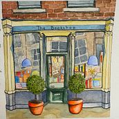 my version of bookshop. Architectural Illustration, Drawing, Painting, and Watercolor Painting project by paulinanaj - 12.15.2024