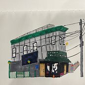 Esquina típica de un barrio en los suburbios de new york. Un progetto di Illustrazione architettonica, Disegno, Illustrazione con inchiostro, Sketchbook e Bozzetti di David Campoverde - 15.12.2024