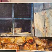 Finestra cottage . % Carlotta Carbonai tarafından hazırlanan Güzel sanatlar, Geleneksel illüstras, on, Tablo, Sulubo, Ve a Resim projesi - 12.16.2024