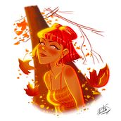 Retrato Chica Otoño. Un proyecto de Diseño de personajes, Dibujo digital, Ilustración digital, Dibujo de Retrato, Dibujo artístico y Dibujo de Luis Penieres - 17.12.2024