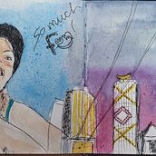 Urlaubserinnerung: Verkehrschaos in Vietnam macht riesig Spaß!. Un projet de Esquisse , Créativité, Dessin, Illustration traditionnelle, Aquarelle , et Carnet de croquis de christina_definis - 18.12.2024