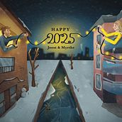 Christmas Card 2025 – My Cinematic Digital Illustration. Een project van  Concept art, Traditionele illustratie y Digitale illustratie van Myrthe Schuijt - 18.12.2024