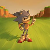 Sonic for course: Lighting Principles for Digital Painting. Un progetto di Illustrazione tradizionale, Illustrazione digitale e Pittura digitale di Isaac Olivares - 19.12.2024