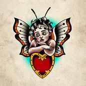Tatuaje tradicional Old School. Un proyecto de Ilustración digital, Dibujo y Diseño de tatuajes de Cristian Georgeot - 20.12.2024