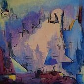 Industrial landscape. Acr, lic Painting, Fine Arts, and Painting project by Christian Cisne - 12.20.2024