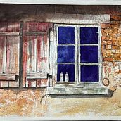 Window . Projekt z dziedziny  Sztuki piękne, Trad, c, jna ilustracja,  Malarstwo i Malowanie akwarelą użytkownika zhimakaman - 22.12.2024