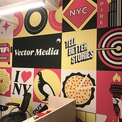 Vector Media Office Mural. Graphic Design, Digital Illustration, Br, ing & Identit project by Andrew Ryder - 12.23.2024