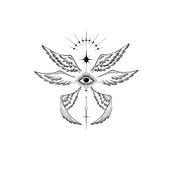 Seraphim Angel. Un proyecto de Dibujo, Dibujo digital, Diseño de tatuajes, Diseño gráfico, Ilustración tradicional e Ilustración digital de Manuela Roldán - 23.12.2024