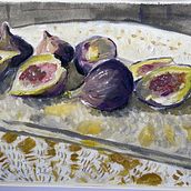 Hat das Feigenbild genug Tiefe?. Een project van Kleurentheorie,  Beeldende kunst, Schilderen met gouache y Schilderij van Val - 24.12.2024