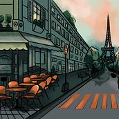 Streets of Paris. Un progetto di Illustrazione architettonica, Architettura, Architettura digitale, Disegno, Illustrazione tradizionale e Progettazione dello spazio di Ailyn Smith - 27.12.2024