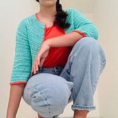 Caro&varie - Top Down: cardigan menta . Een project van DIY, Haken,  Modeontwerp y Textielontwerp van Caterina Bassoli - 28.12.2024