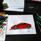 Ferrari 458. Design, Industrial Design, Product Design, Sketching, and Drawing project by Bryan Garza - 12.31.2024