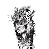 Jungle Warrior Ein Projekt aus dem Bereich Grafikdesign, Traditionelle Illustration, Digitale Illustration, Tattoodesign und Digitale Zeichnung von irma_domig - 02.01.2025