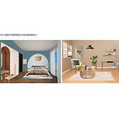 ESTILO MEDITERRANEO NORDICO APLICADO A UN DORMITORIO Y UN SALÓN. Decoration, Interior Decoration, Interior Design, and Spatial Design project by anaparedesmonroy20 - 01.02.2025