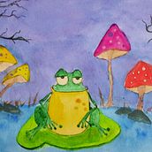 Sapo na floresta mística . Un proyecto de Diseño de personajes, Ilustración infantil, Dibujo, Dibujo a lápiz, Ilustración tradicional y Pintura a la acuarela de ilustra_gb - 03.01.2025