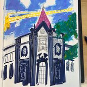 Banco de Portugal. Architectural Illustration, Traditional illustration, Ink Illustration, and Painting project by Ulli - 01.03.2025