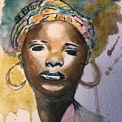 africana colorida. Drawing, Fine Arts, Traditional illustration, Sketchbook, and Sketching project by vanessa perez - 01.03.2025