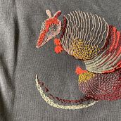 Bordado creativo: armadillo. Embroider, Creativit, and Textile Design project by quinterosara.a - 01.05.2025