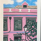 Rosa Haus in Gouache und Mixed Media. Creativit, Drawing, Gouache Painting, Traditional illustration, Sketchbook, Sketching, and Watercolor Painting project by Ulli - 01.05.2025