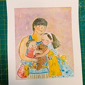  Playful Illustration with Watercolor & Colored Pencils. Un projet de Dessin aux cra, ons de couleur, Illustration traditionnelle, Peinture, Dessin de portrait , et Aquarelle de June (Thao) Nguyen - 05.01.2025