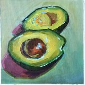 Avocado practice . Fine Arts, Oil Painting, and Painting project by gqc - 01.06.2025