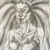 Sekhmet in my view. Sketching, Creativit, Drawing, Traditional illustration, and Sketchbook project by Ahmet Kaan Öztürk - 01.06.2025