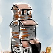 Canadian Prairie Barn. Een project van  Architecturale illustratie,  Tekening,  Illustratie met inkt, Sketchbook y  Schetsen van Tannis Atchison - 06.01.2025