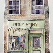 Class project ref #shopfrontsOetry. Architectural Illustration, Drawing, Painting, and Watercolor Painting project by yikesu - 01.07.2025