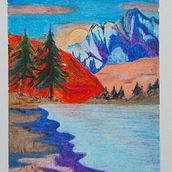 Lago con montagne. Artistic Drawing, Drawing, Fine Arts, Traditional illustration, and Pencil Drawing project by eli.spaggi - 01.07.2025