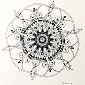 First Mandala Ein Projekt aus dem Bereich Zeichnung, Illustration mit Tinte, Kunsttherapie, Meditation und Achtsamkeit von nschroding - 08.01.2025