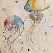 Medusas en acuarela . Fine Arts, Painting, Traditional illustration, and Watercolor Painting project by florcitatroglio - 01.08.2025
