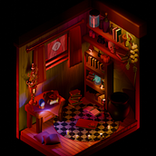 Mystery Shack 3D model. Digital Illustration, 3D, 3D Animation, and 3D Modeling project by FERNANDA MORENO - 01.09.2025