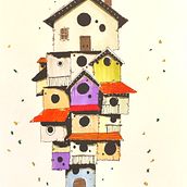 The Bird house and other sketches. Un progetto di Illustrazione architettonica, Disegno, Illustrazione con inchiostro, Sketchbook e Bozzetti di Roberto Serini - 09.01.2025