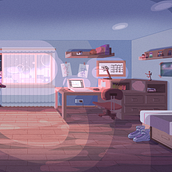 Pensamientos. Een project van  Concept art, Traditionele illustratie, Digitale illustratie, Videogames, Animatie, Film, video en televisie y Videogame-ontwerp van Juan David Navarro Buitrago - 11.01.2025