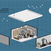 Master Bedroom- Exploded Axonometric View Ein Projekt aus dem Bereich Architektur, ArchVIZ, Digitale Architektur, Innendesign, Raumgestaltung, 3D, Grafikdesign, Digitale Illustration und 3-D-Design von Aparna Chintaluri - 12.01.2025