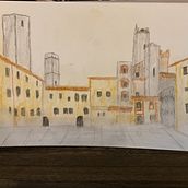 The Piazza. Projekt z dziedziny Sketching, R i sowanie kredkami użytkownika Richard Wilkin - 13.01.2025