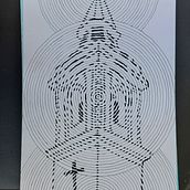 The church of Puerto Serrano in a modern style.. Drawing, Arts, Crafts, and Creativit project by Pablo Cárdenas Prieto - 01.14.2025