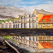 Simons Town Main Road. Drawing, and Watercolor Painting project by jonathangill - 01.15.2025