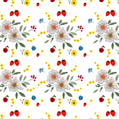 Patrón para Textil Jardín de Berries Ein Projekt aus dem Bereich Modedesign, Musterdesign und Aquarellmalerei von Angélica Isaza - 15.01.2025