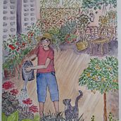 Contrabandista verde. Un proyecto de Ilustración tradicional, Dibujo, Pintura a la acuarela, Stor, telling y Bocetado de akhasanova - 16.01.2025