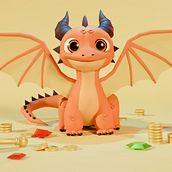 Small Dragon. 3D, 3D Character Design, 3D Design, 3D Modeling, and Character Design project by rafael_fassimoto - 01.17.2025