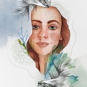 Retrato pisciano  . % Belkys Errecart tarafından hazırlanan Güzel sanatlar, Geleneksel illüstras, on, Tablo, Sulubo, a Resim, Çizim, Portre Çizimi, Ve Sanatsal Çizim projesi - 01.18.2025