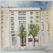 Madrid. Drawing, Watercolor Painting, Sketchbook, Ink Illustration, and Sketching project by Corina Casco - 01.19.2025