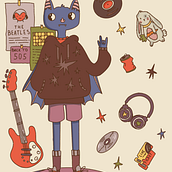 The Little Bat with a Big Dream. Digital Illustration project by Oleksandr Oliar - 01.20.2025