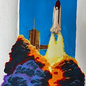 Blast Off. Projekt z dziedziny Malowanie gwaszami, Trad, c, jna ilustracja i  Malarstwo użytkownika Corey Chandler - 20.01.2025