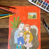 Família. Colored Pencil Drawing, Traditional illustration, Painting, Portrait Drawing, and Watercolor Painting project by rosa_10 - 01.21.2025