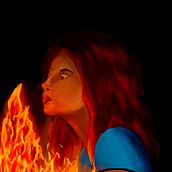 chica fuego. Traditional illustration, Digital Illustration, and Digital Painting project by Ana Maria Reyes Reyes - 01.21.2025