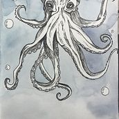 Marco the lost octopus. Sketching, Creativit, Drawing, Traditional illustration, and Sketchbook project by iiiziii - 01.21.2025