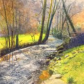 Watercolor Landscape exercise. Un proyecto de Ilustración naturalista				, Pintura, Bocetado, Pintura a la acuarela y Bellas Artes de i_mai - 22.01.2025
